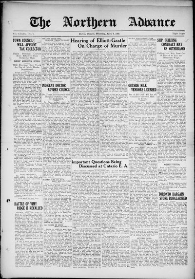 Northern Advance, 9 Apr 1931