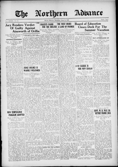 Northern Advance, 11 Jun 1931