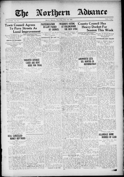 Northern Advance, 18 Jun 1931