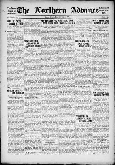 Northern Advance, 23 Jul 1931