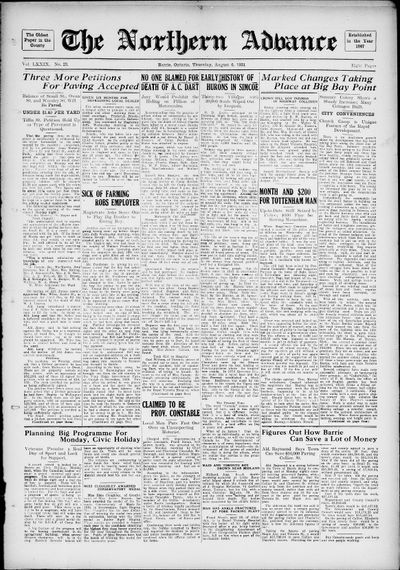 Northern Advance, 6 Aug 1931