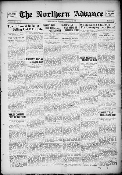 Northern Advance, 24 Sep 1931