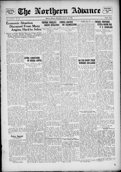 Northern Advance, 15 Oct 1931