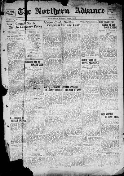 Northern Advance, 7 Jan 1932