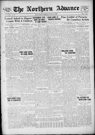 Northern Advance, 18 Feb 1932