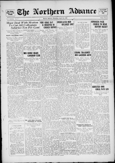 Northern Advance, 14 Apr 1932