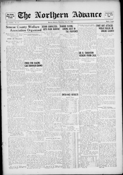 Northern Advance, 21 Jul 1932