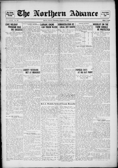 Northern Advance, 11 Aug 1932