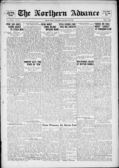 Northern Advance, 29 Sep 1932