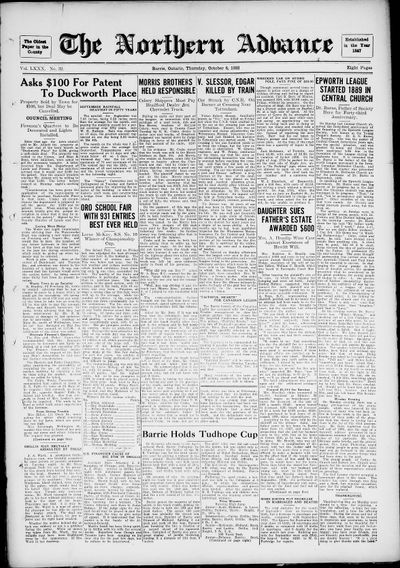 Northern Advance, 6 Oct 1932