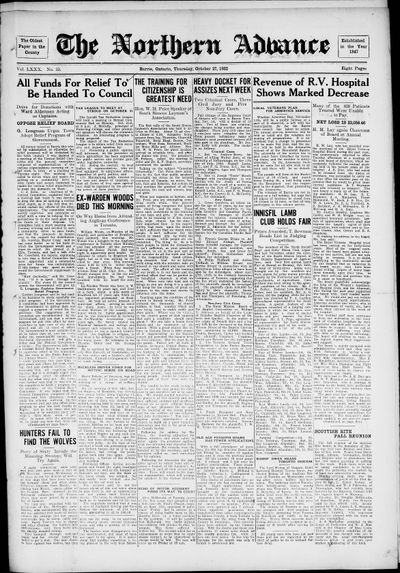 Northern Advance, 27 Oct 1932