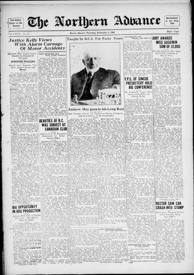 Northern Advance, 3 Nov 1932