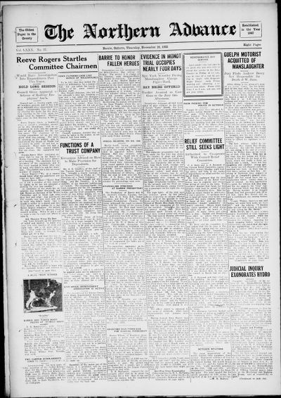 Northern Advance, 10 Nov 1932