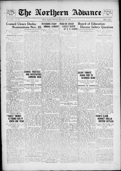 Northern Advance, 17 Nov 1932