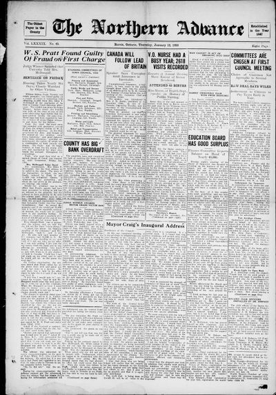 Northern Advance, 12 Jan 1933