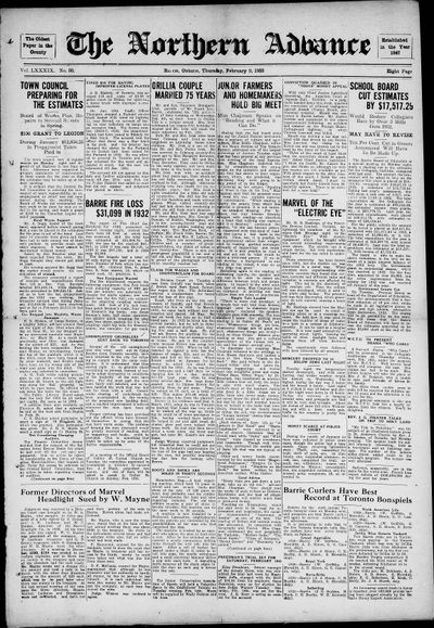 Northern Advance, 9 Feb 1933