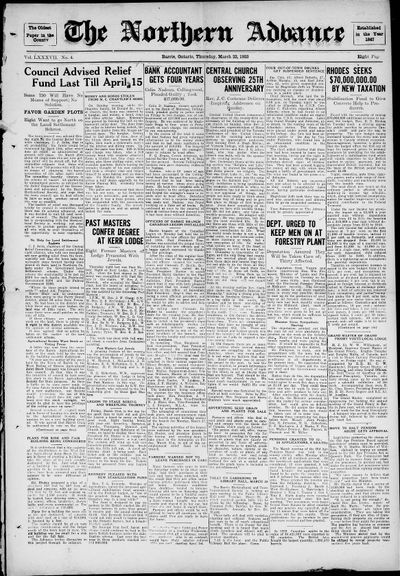 Northern Advance, 23 Mar 1933