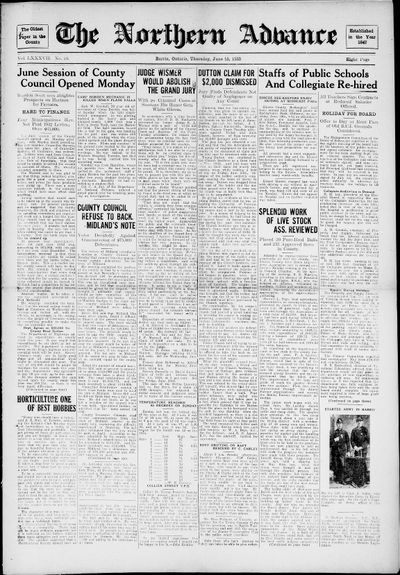 Northern Advance, 15 Jun 1933