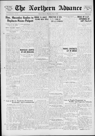 Northern Advance, 6 Jul 1933