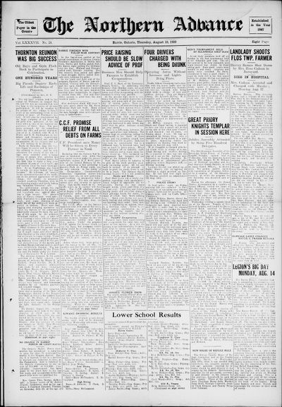 Northern Advance, 10 Aug 1933