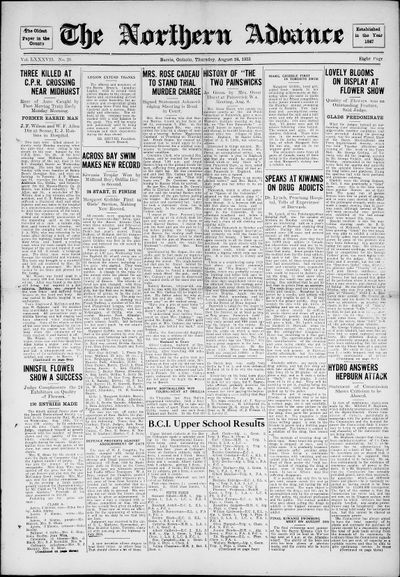 Northern Advance, 24 Aug 1933