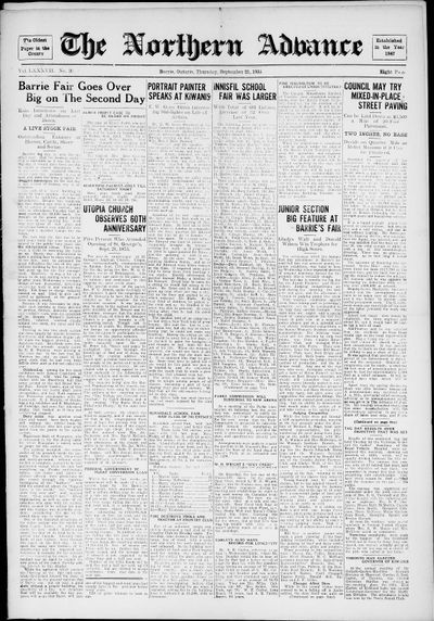 Northern Advance, 21 Sep 1933