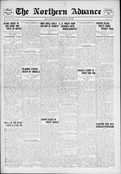 Northern Advance, 28 Sep 1933