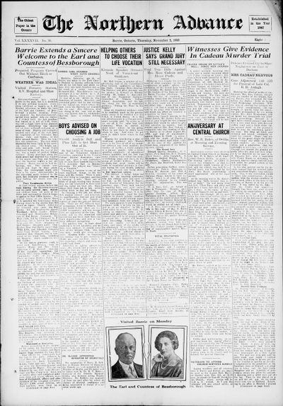 Northern Advance, 2 Nov 1933