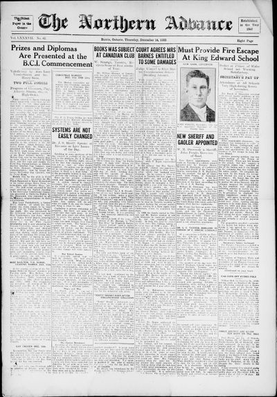 Northern Advance, 14 Dec 1933