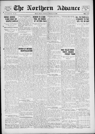 Northern Advance, 15 Feb 1934