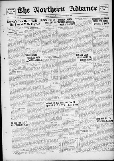 Northern Advance, 22 Feb 1934