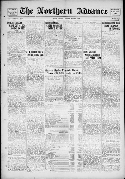 Northern Advance, 1 Mar 1934