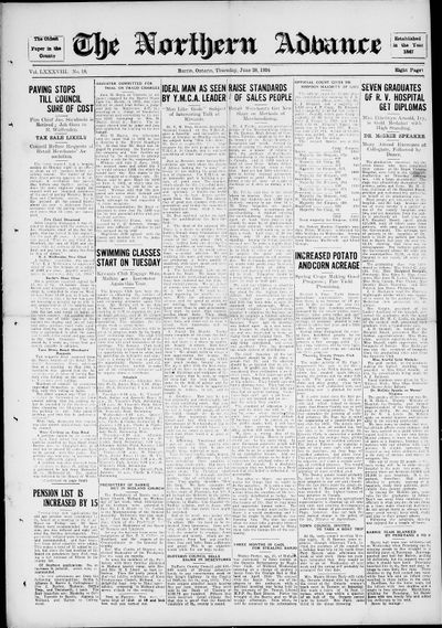 Northern Advance, 28 Jun 1934