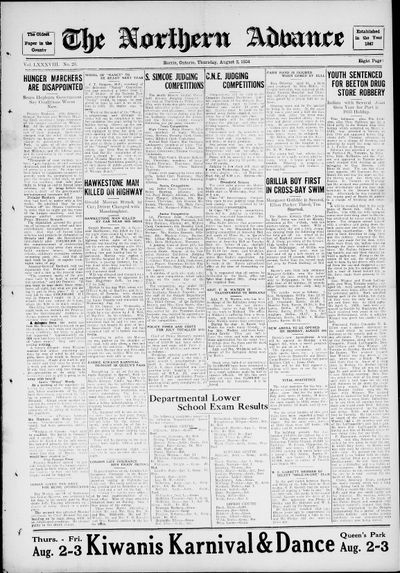 Northern Advance, 2 Aug 1934