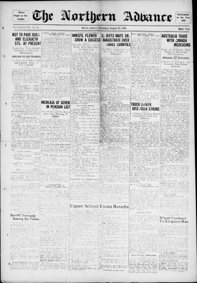 Northern Advance, 23 Aug 1934