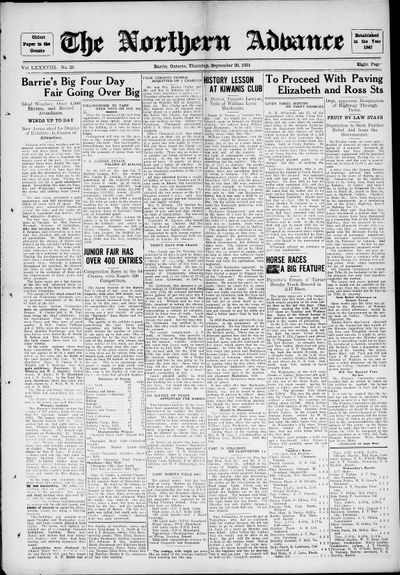 Northern Advance, 20 Sep 1934