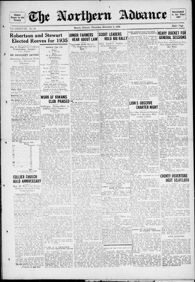 Northern Advance, 6 Dec 1934