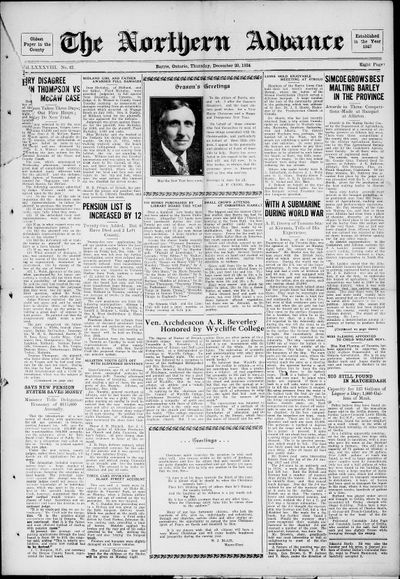 Northern Advance, 20 Dec 1934