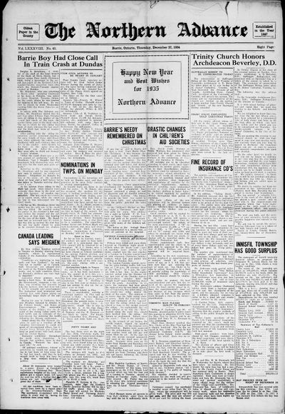 Northern Advance, 27 Dec 1934