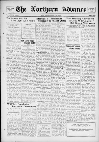 Northern Advance, 6 Jun 1935