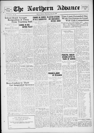 Northern Advance, 13 Jun 1935