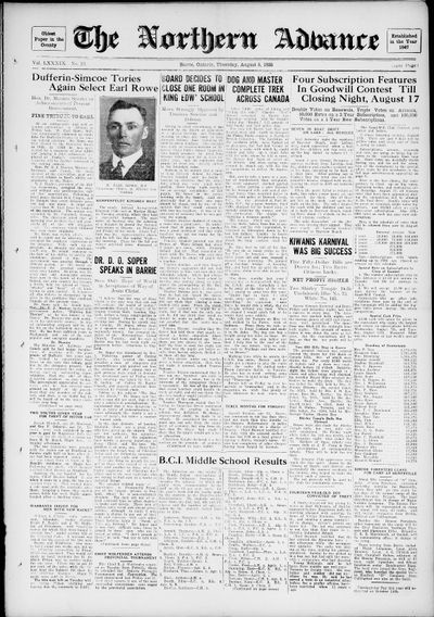 Northern Advance, 8 Aug 1935