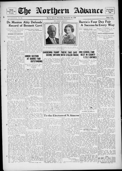 Northern Advance, 26 Sep 1935