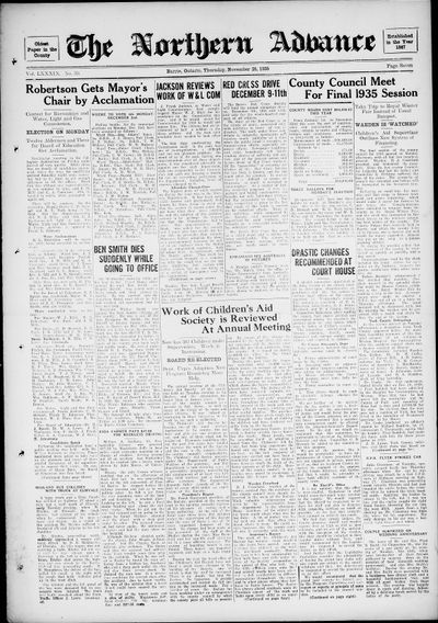 Northern Advance, 28 Nov 1935