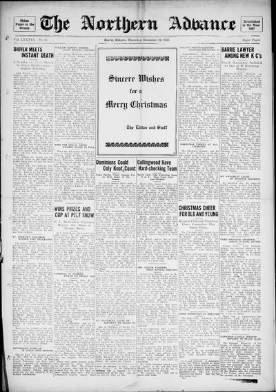 Northern Advance, 26 Dec 1935