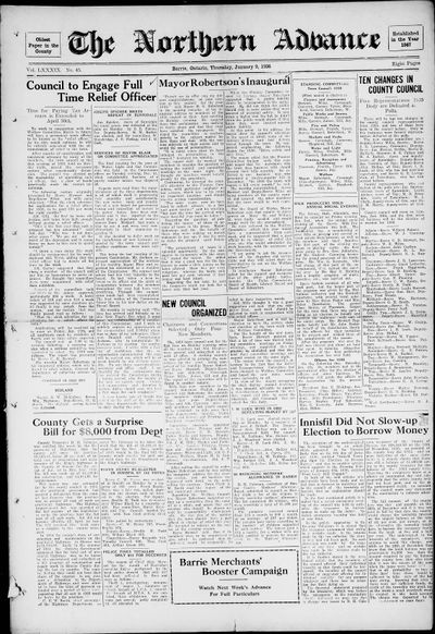 Northern Advance, 9 Jan 1936