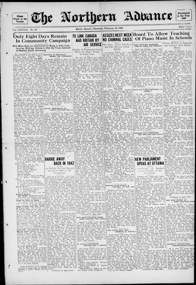 Northern Advance, 13 Feb 1936