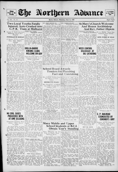 Northern Advance, 11 Jun 1936