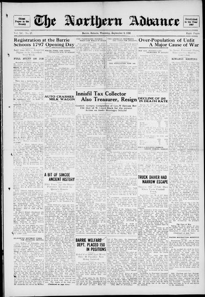 Northern Advance, 3 Sep 1936