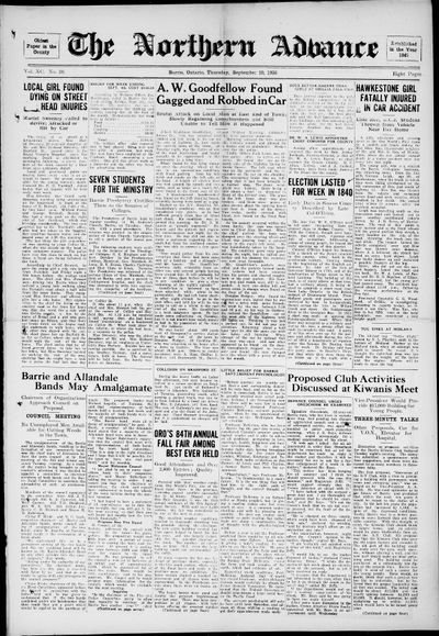 Northern Advance, 10 Sep 1936